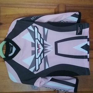 VCAN Sports Girl's Motocross Jersey Pink Black and White Size Large